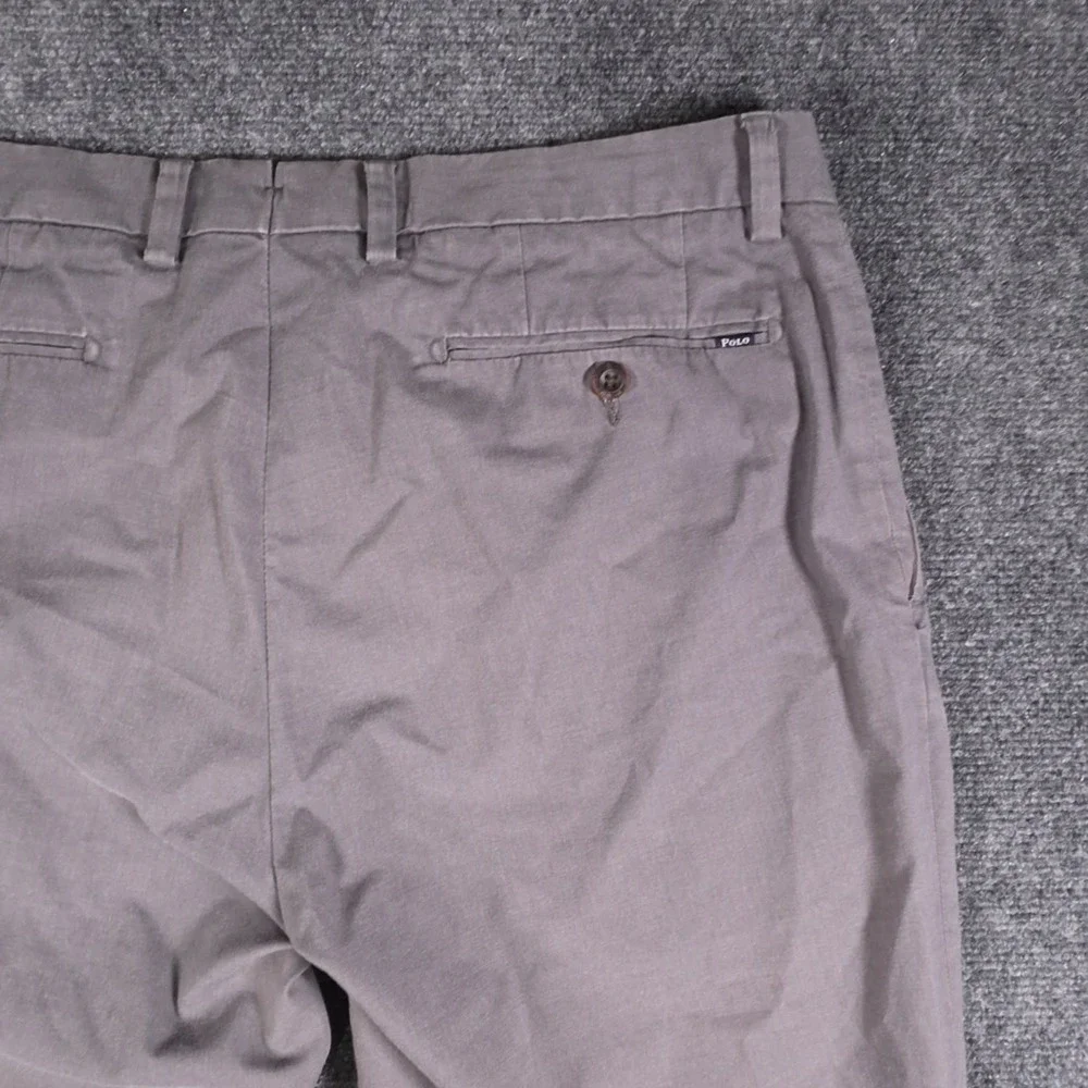 Polo Ralph Lauren Slim Fit Chino Pants Mens 34x34 Gray Flat Front Preppy
